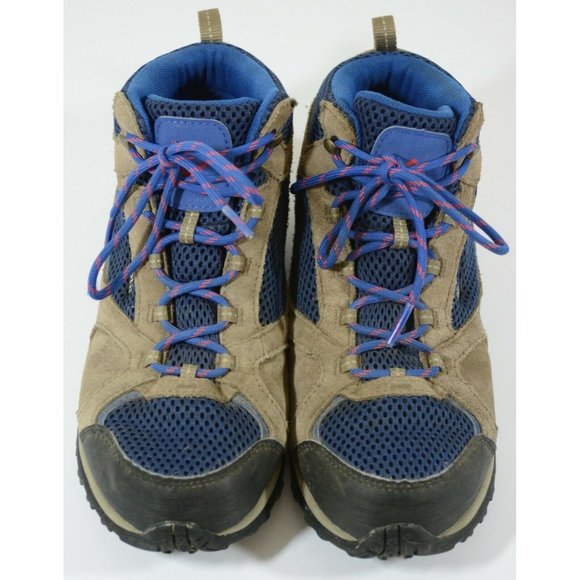 Columbia Waterproof Omni Grip Womens Sz 5 TechLite Hiking Trail Boots Brown Blue - Picture 4 of 11